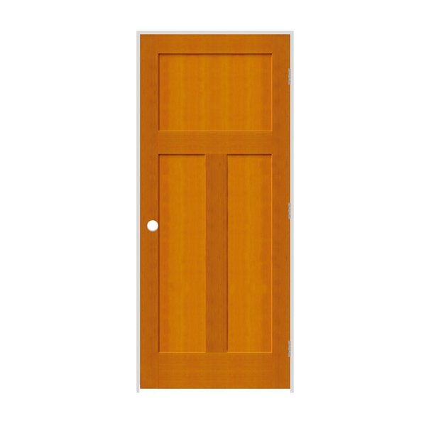 Codel Doors 18" x 80" x 1-3/8" Fir 3-Panel Mission Interior Shaker 7-1/4" LH Prehung Door w/Satin Nickel Hinges 1668fir8403LH15714